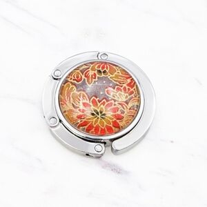 Tabletop Bag Hanger - Orange Swirls